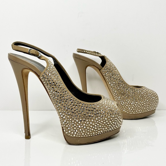 Giuseppe Zanotti ‘Liza’ Crystal Embellished Slingback Heels - Picture 7 of 11